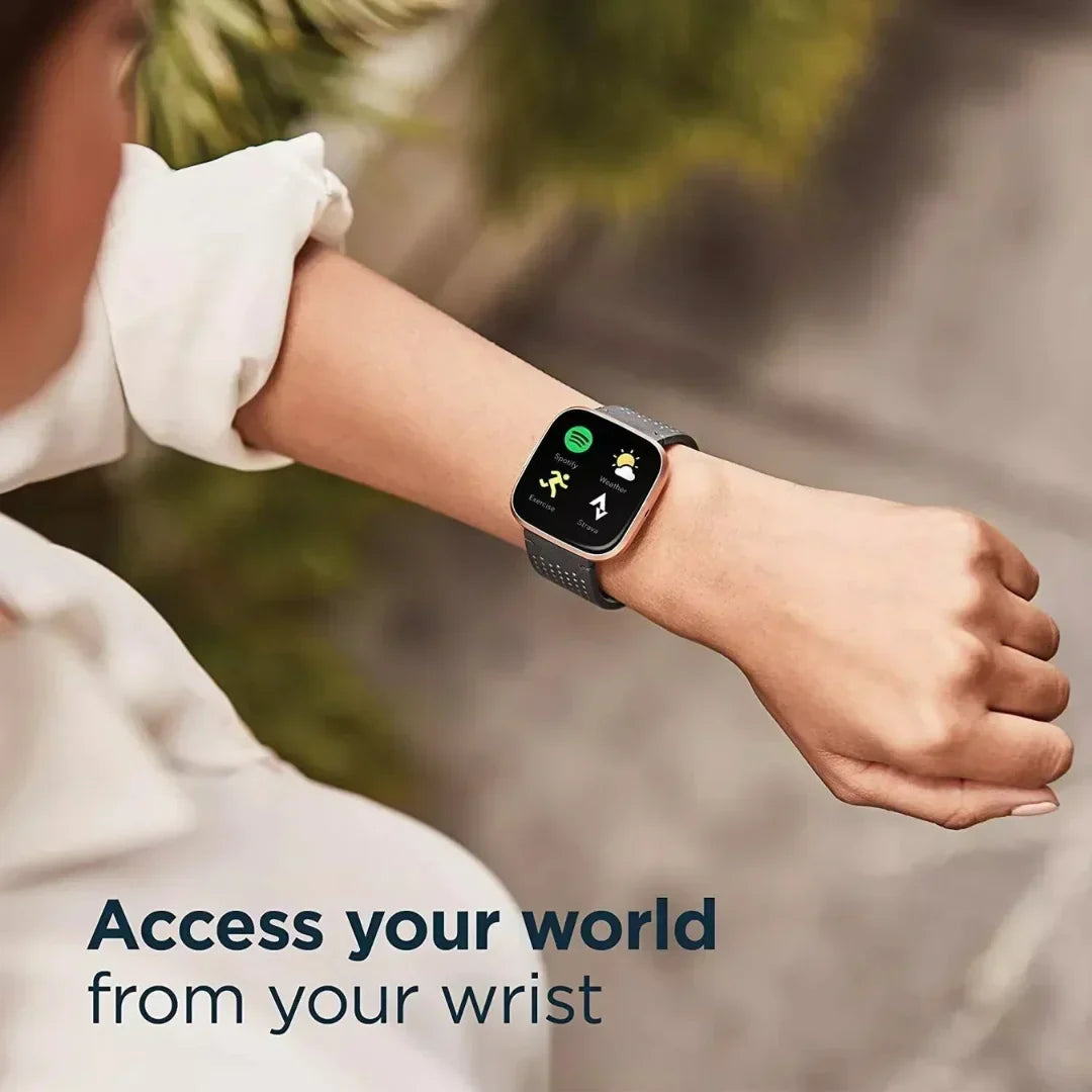 Fitbit - Versa 2 Smartwatch 40mm Aluminum - Petal/Copper Rose - FB507RGPK