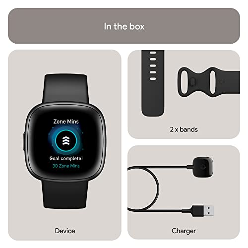 Fitbit Versa 4 Smartwatch – Graphite (FB523BKBK-US)