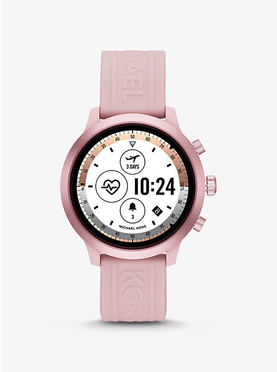 Michael Kors Gen 4 MKGO Smartwatch – 43mm Aluminum – Pink with Pink Silicone Band – MKT5070
