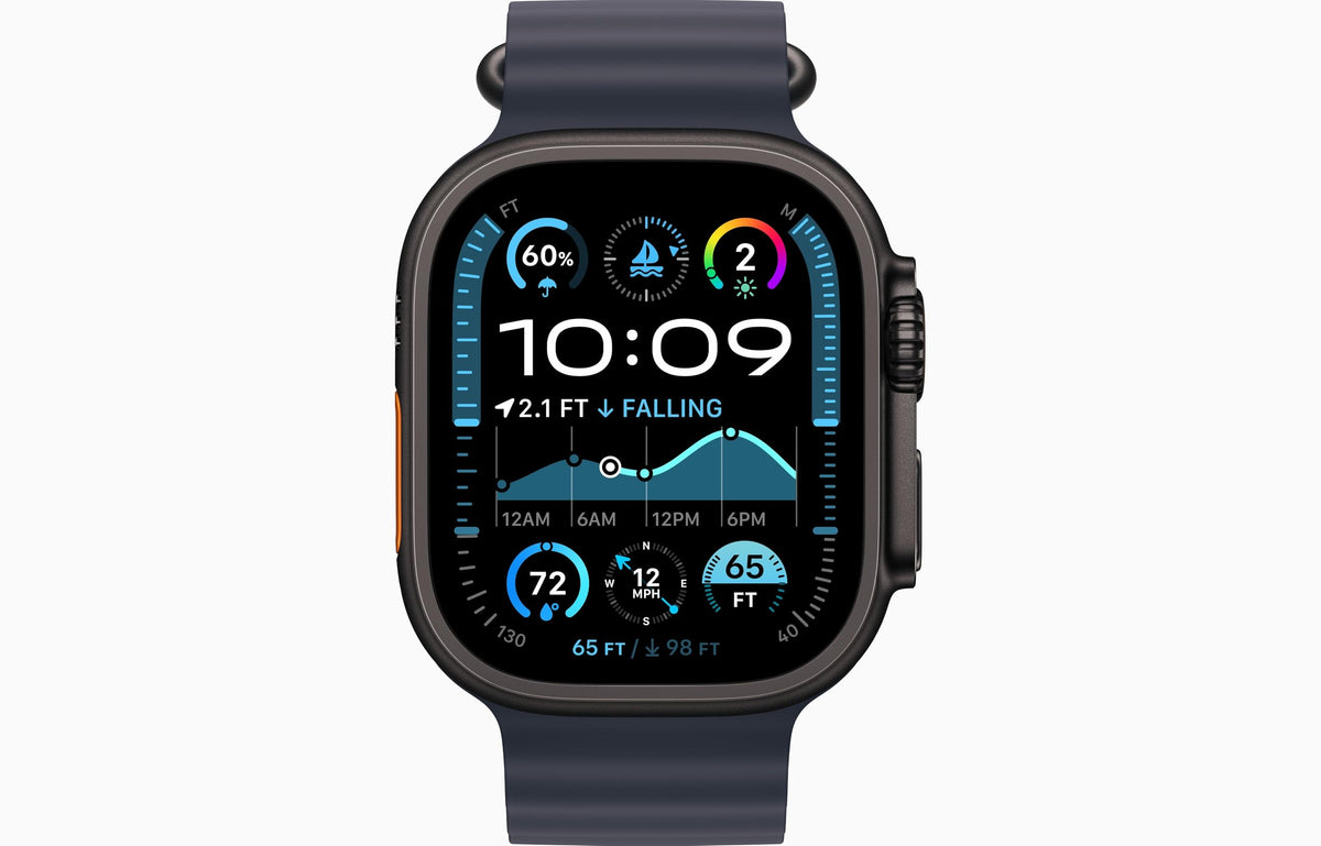 Apple Watch Ultra 2 (GPS+Cellular) 49mm Titanium Case with Black Ocean Band - Black