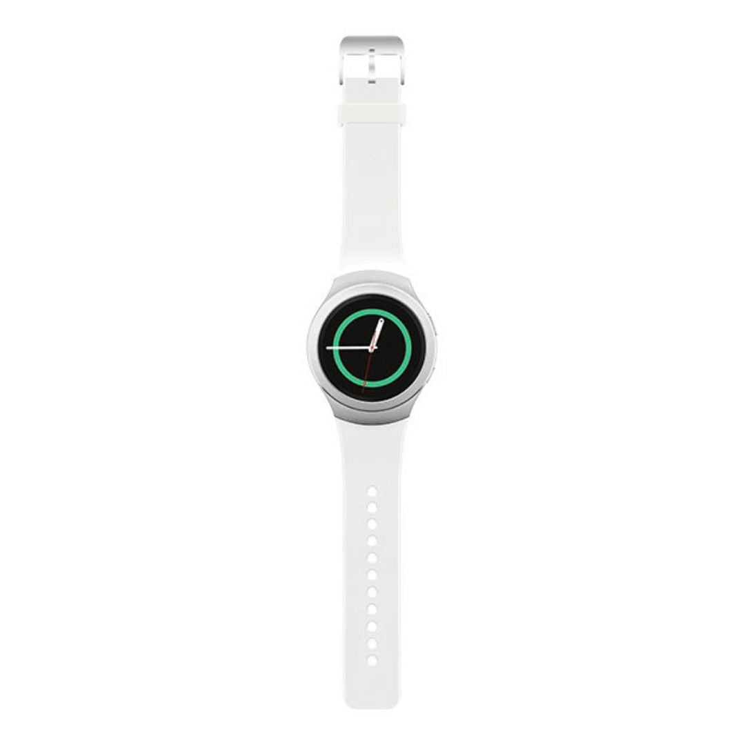 AT&T - Samsung Gear S2 Smartwatch - Silver with White Band - SM-R730AZWAATT