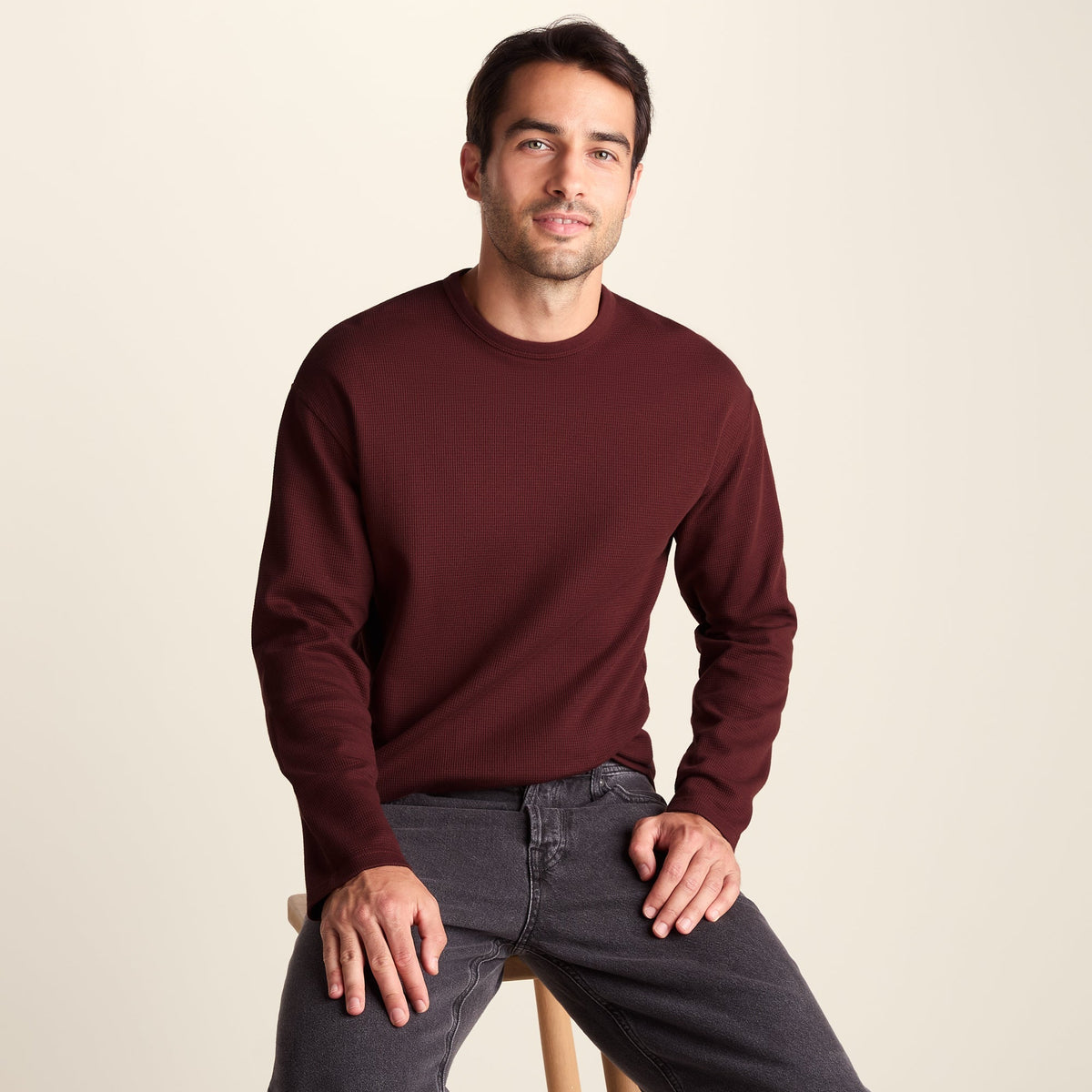 Ainsdale Mens Long Sleeve T-Shirt - Burnt Caramel