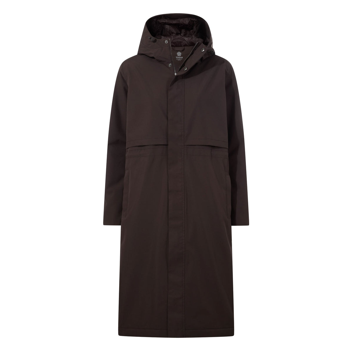 Ari Womens Longline Waterproof Insulated Trench Coat - Chocolate Brown