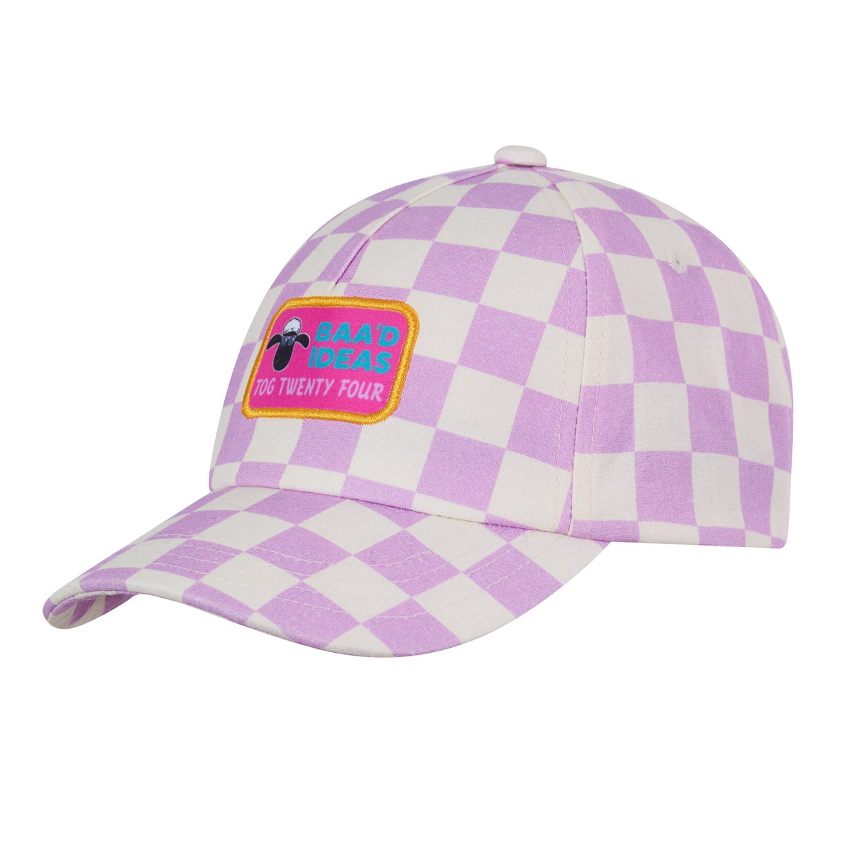 Bardoka Kids Shaun the Sheep Baseball Cap - Lilac Haze/White Checkerboard