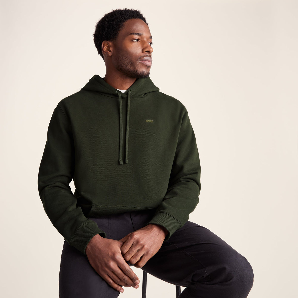 Carlton Mens Oversized Heavyweight 100% Cotton Hoody - Dark Olive Green