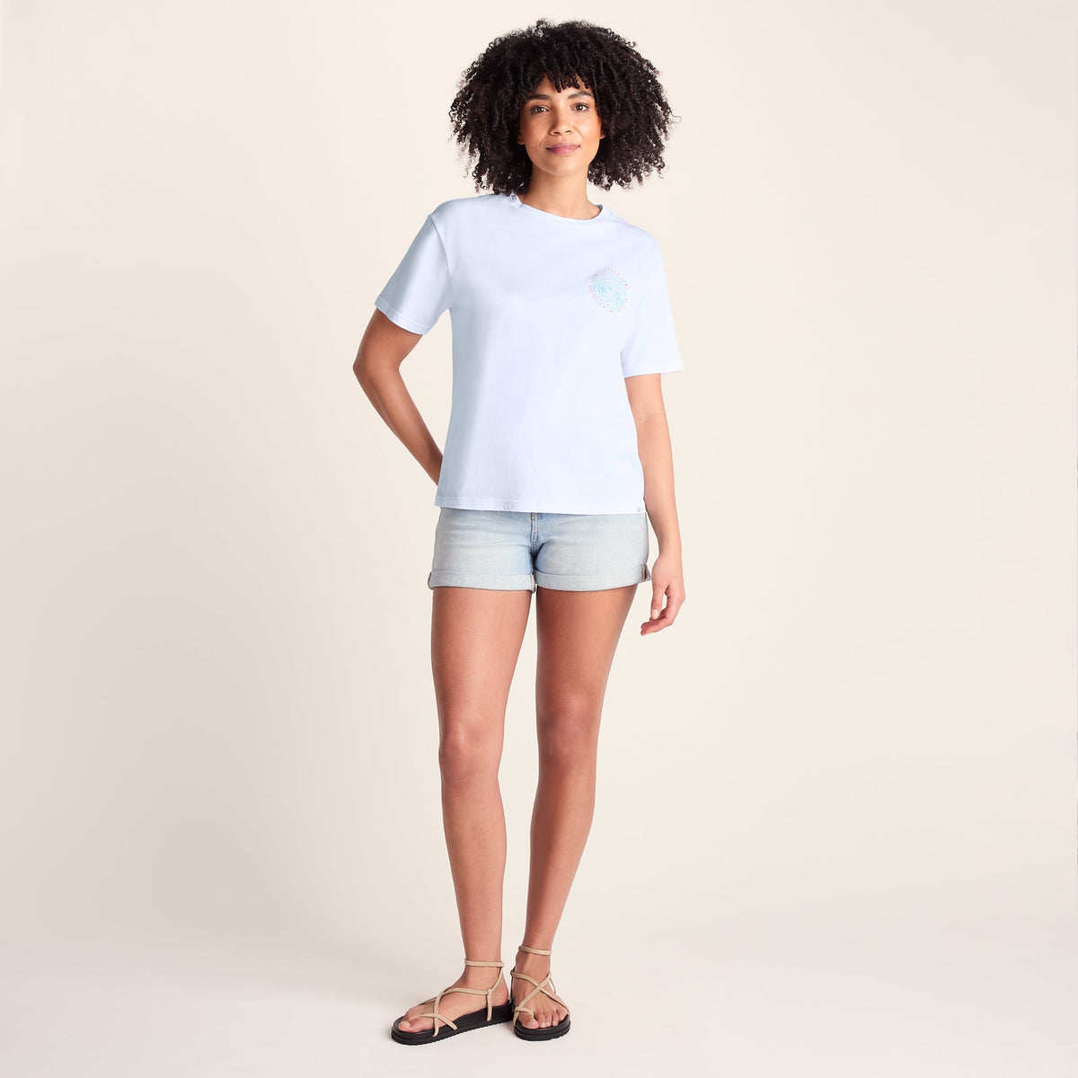 Lakeside Womens 100% Cotton Supersoft Relaxed Fit T-Shirt - Optic White