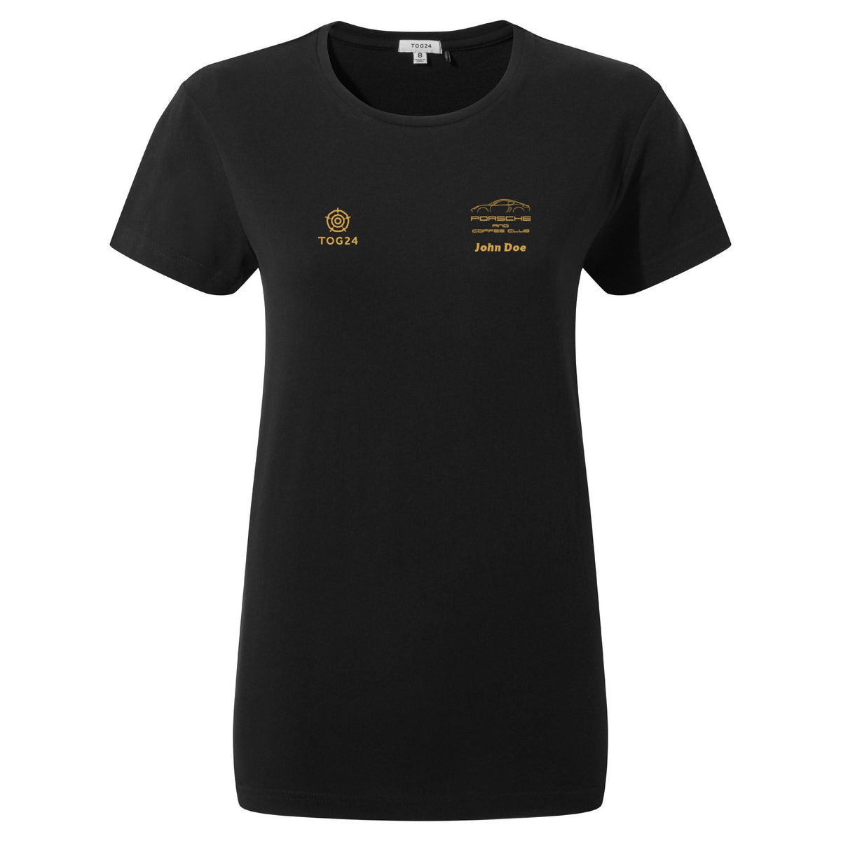 Porsche & Coffee Club Coupe Womens - Longley T-Shirt Black