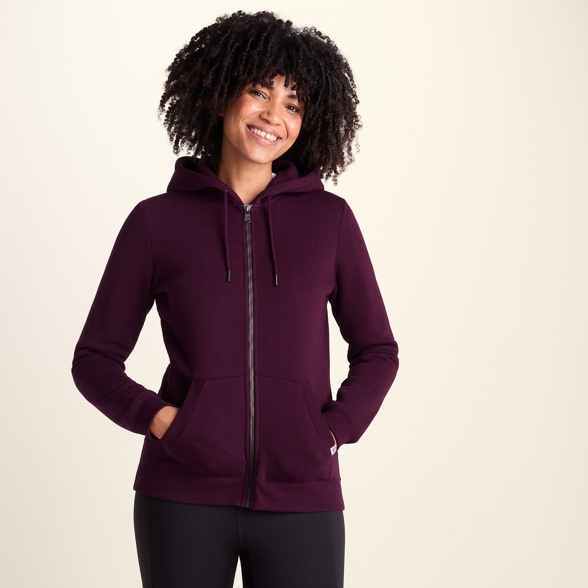 Mia Womens Supersoft Zip Hoody - Burgundy