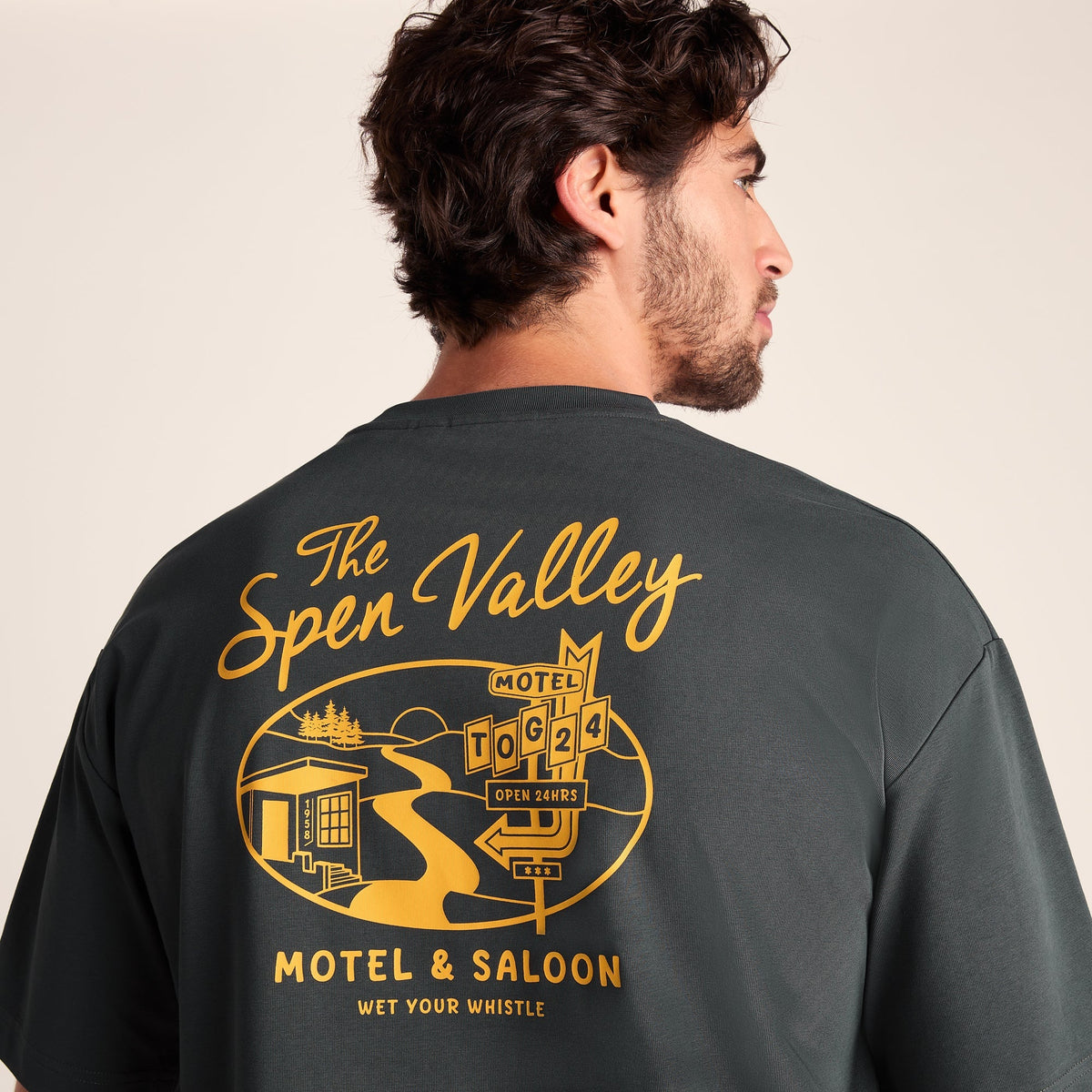 Saloon Mens Relaxed Fit Premium Supersoft T-Shirt - Deep Slate