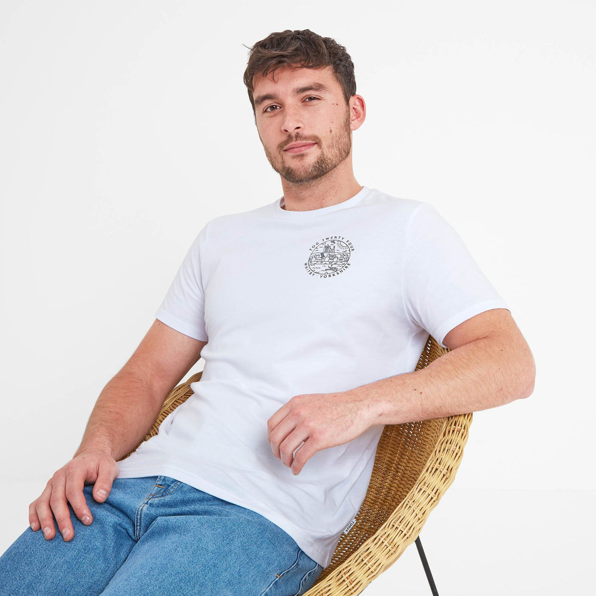 Whitby Mens 100% Cotton Supersoft T-Shirt - White