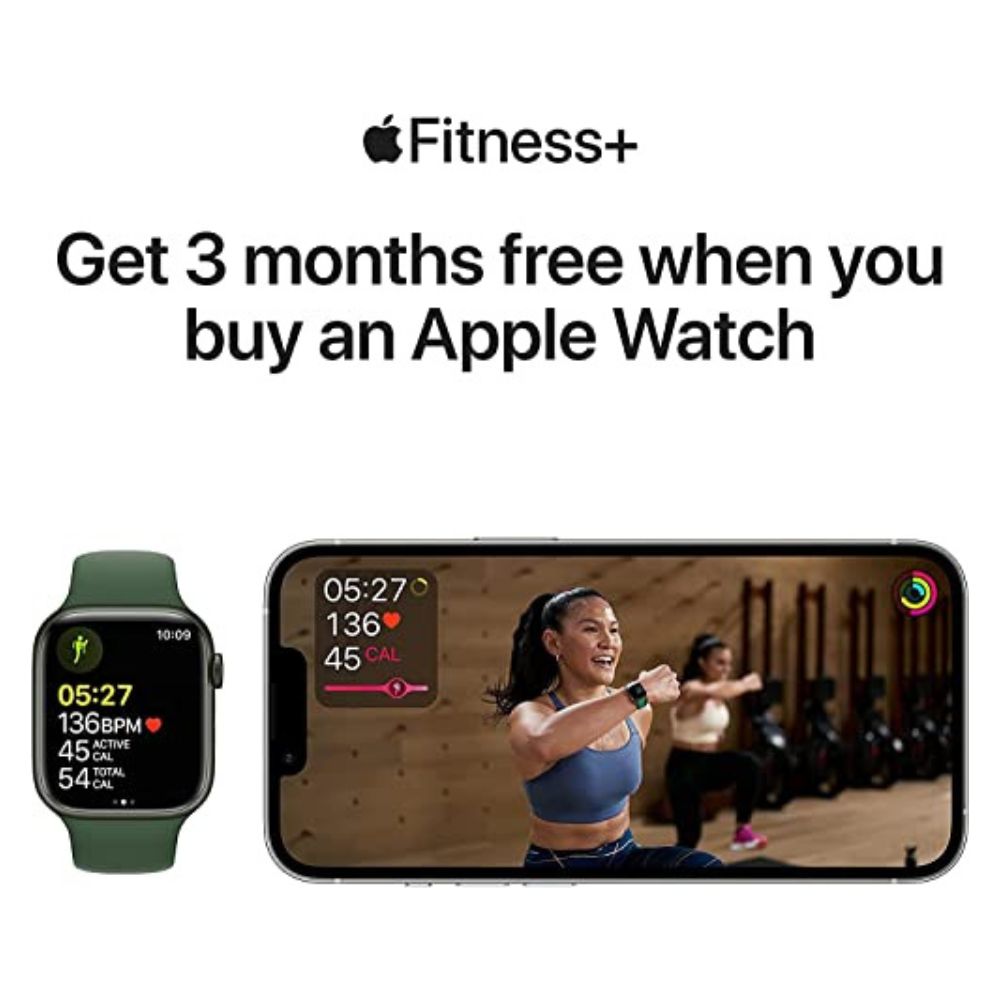 Apple Watch Series 7 (GPS, 45mm) Midnight Aluminum Case with Midnight Sport Band, Regular - MKN53LL/A