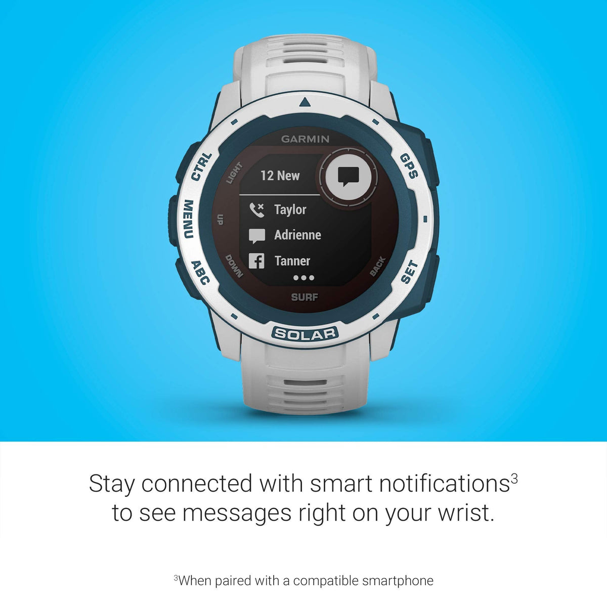 Garmin Instinct Solar Surf Edition GPS Smartwatch (Cloudbreak) - 010-02293-18