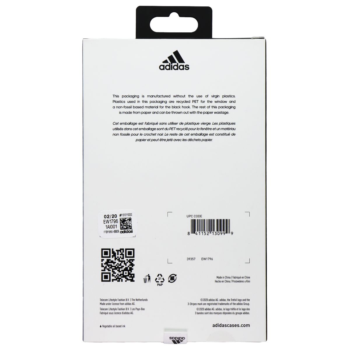 Adidas Eco-Friendly Protective Case for Apple iPhone 11 Pro Max - Purple - New