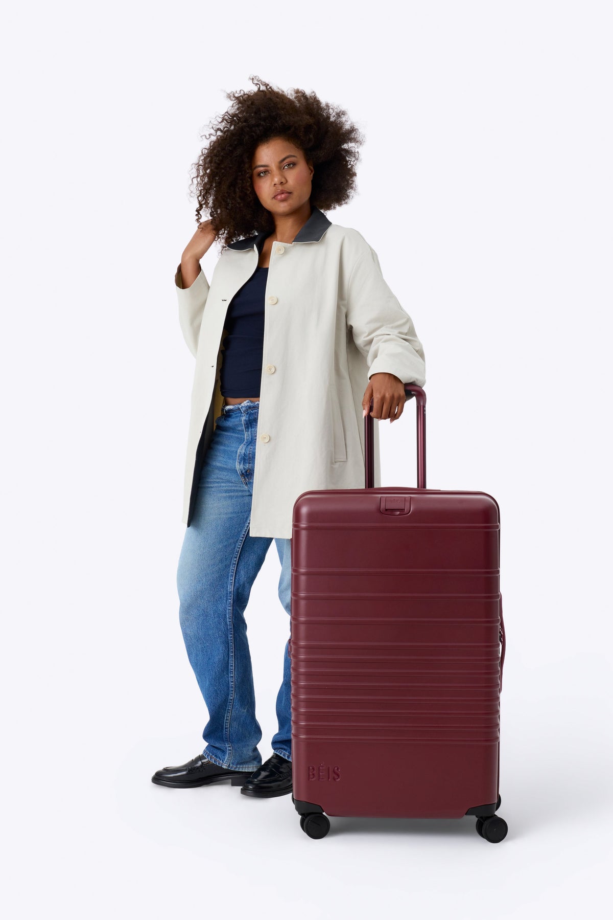 The Large Check-In Roller in Burgundy
