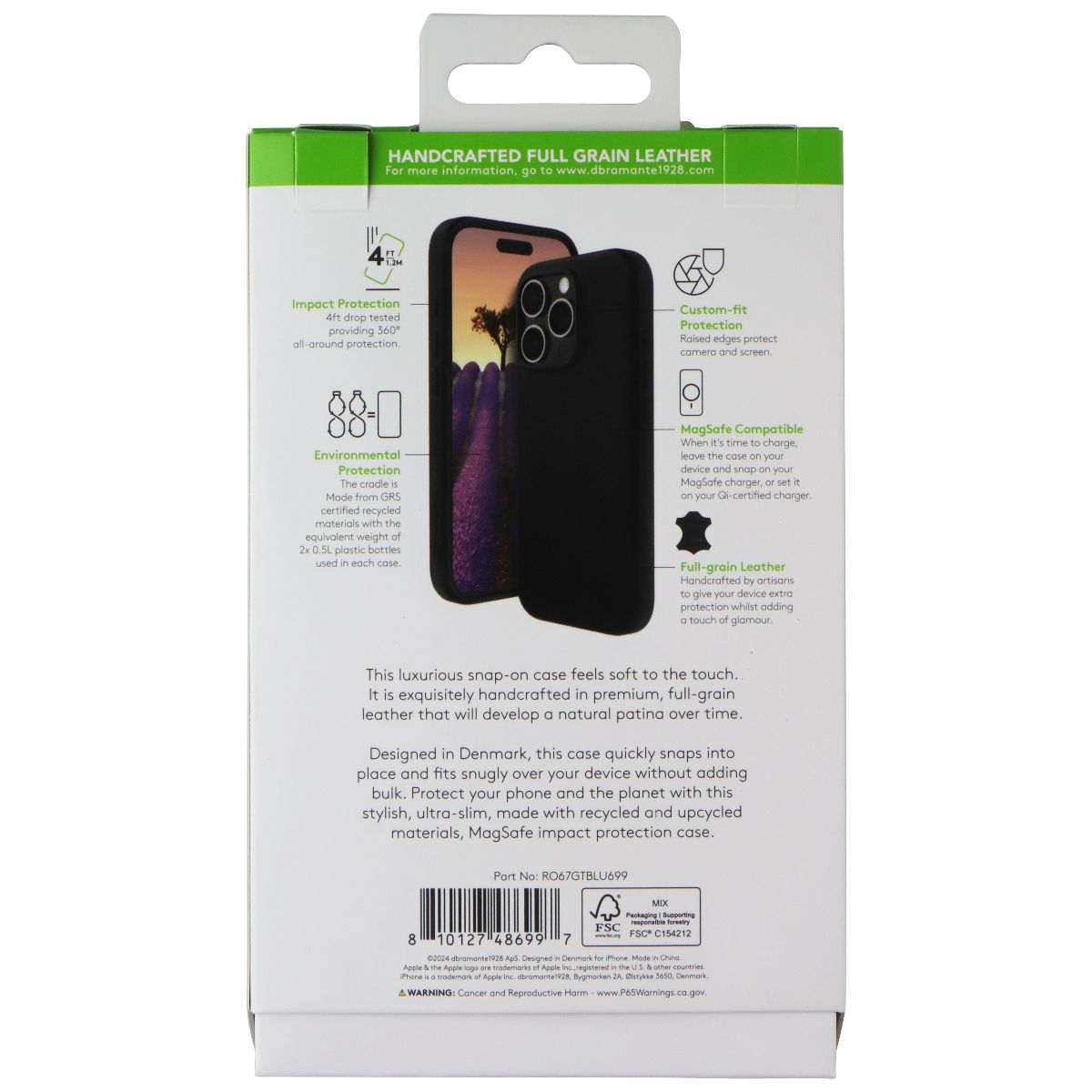dbramante1928 Roskilde Case for MagSafe for Apple iPhone 16 Pro Max - Black - New
