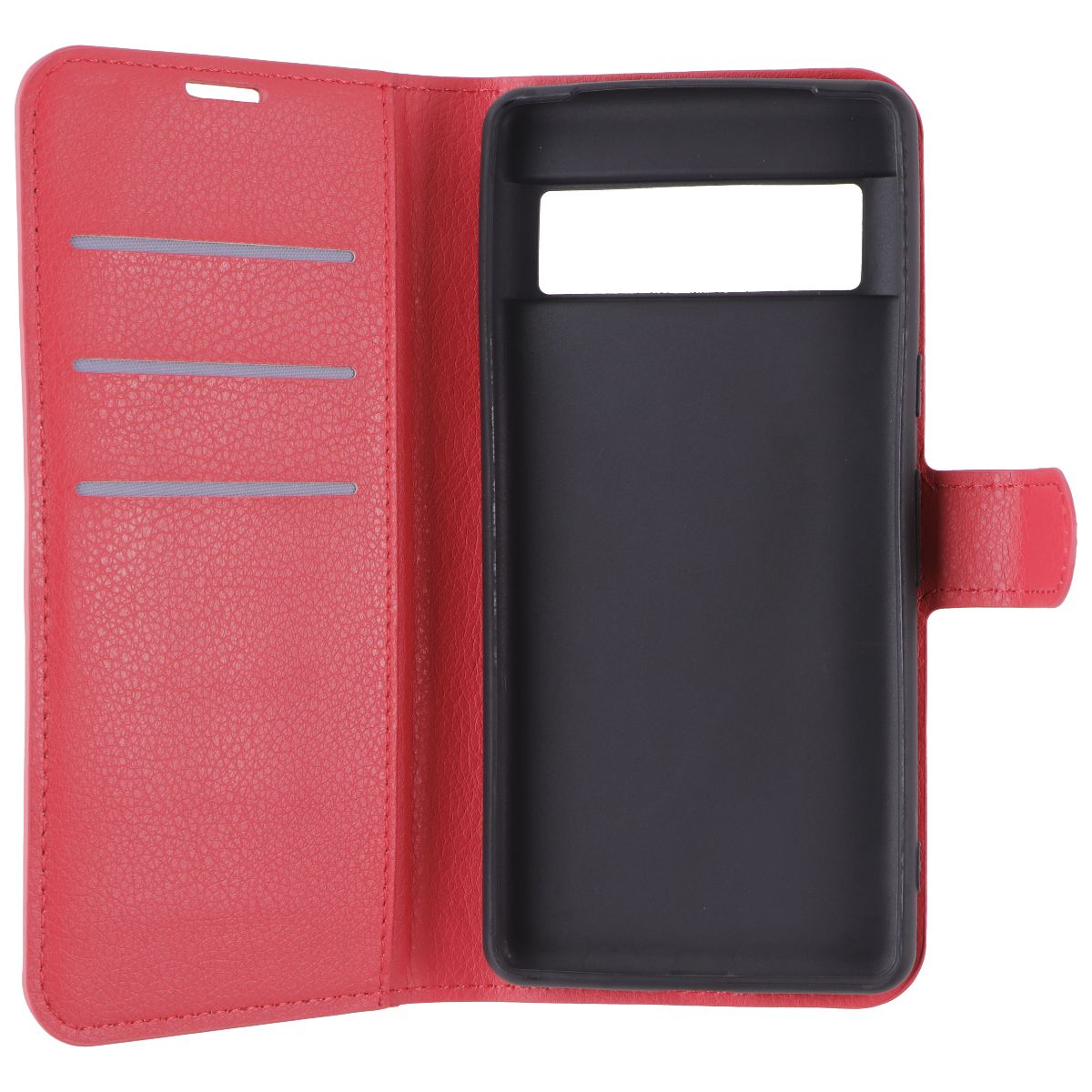 Generic Faux Leather Folio Case for Google Pixel 7 - Red - New