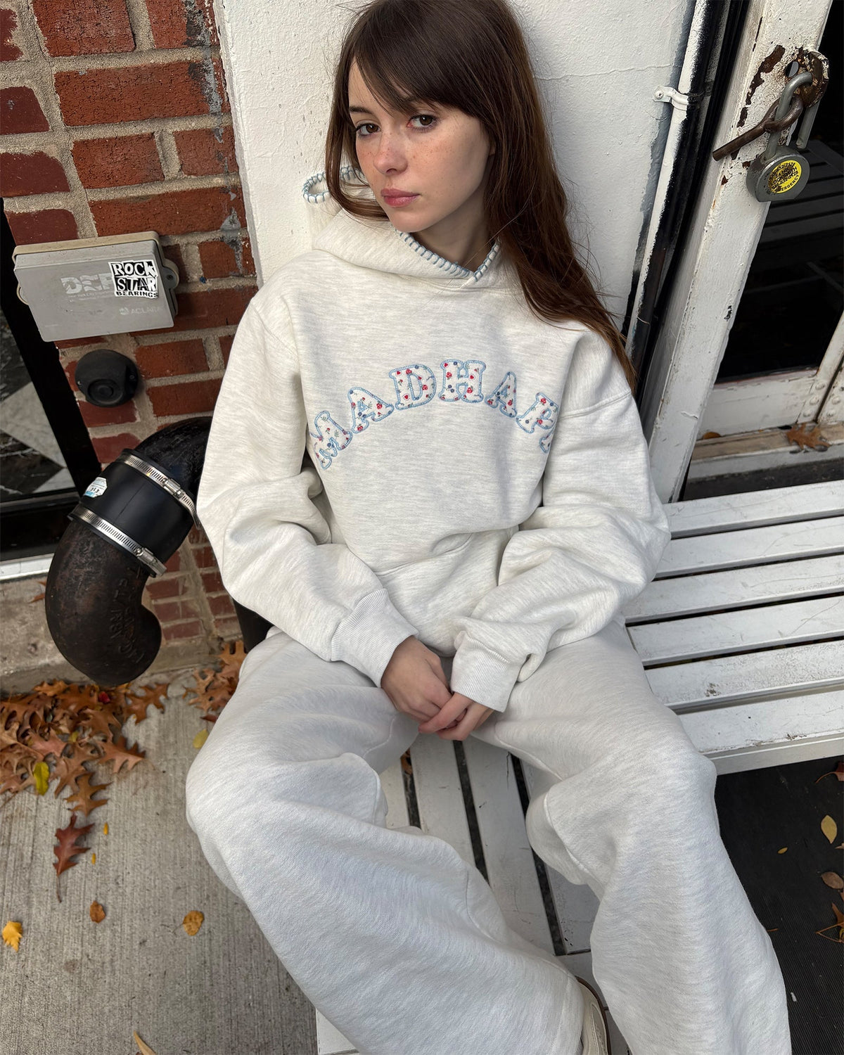 Ditsy Appliqué Cooper Fleece Hoodie