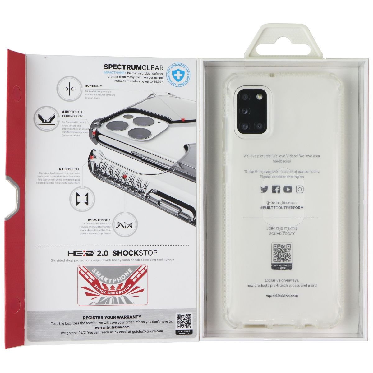 ITSKINS Spectrum // Clear Series Case for Samsung Galaxy A31 - Transparent - New