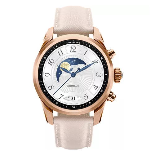 Montblanc Summit 2+ Plus Smartwatch - Golden Steel with Cream Leather Strap - MB-S2C19GVWQ