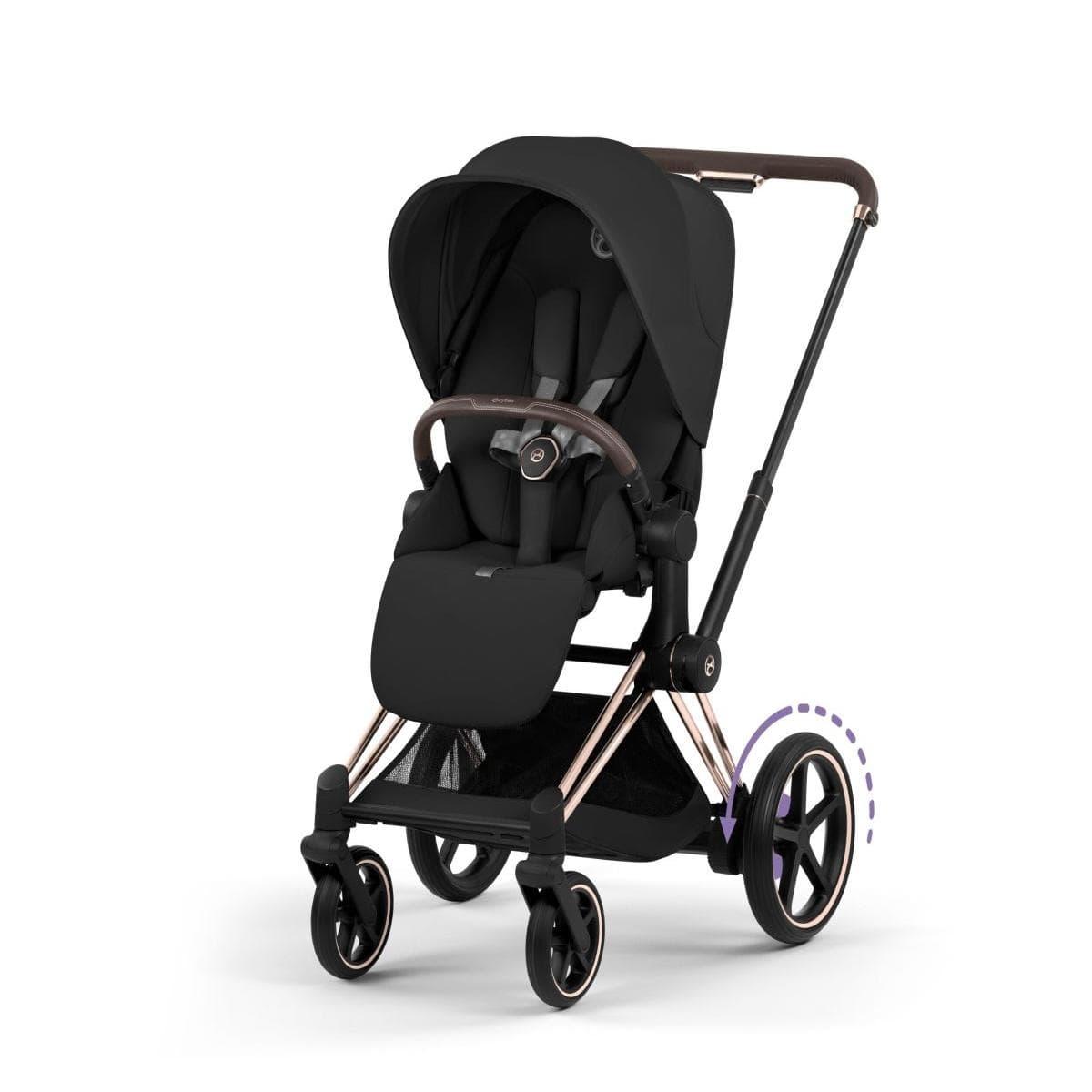 Cybex OPEN BOX e-Priam Stroller (2026) - Rose Gold Frame / Sepia