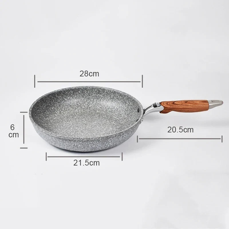 Durable Stone Frying Wok Pan Non-stick Ceramic Pot Induction Fryer Steak Cooking Gas Stove Skillet Cookware Tool for Kitchen Set