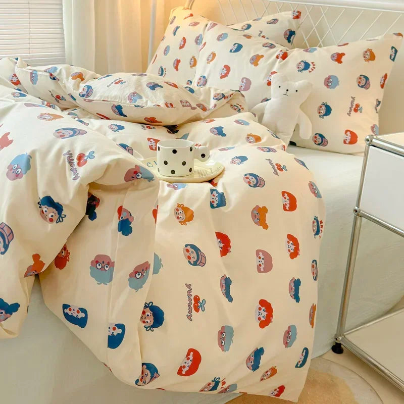 Queen Reactive Printed Bedding Set