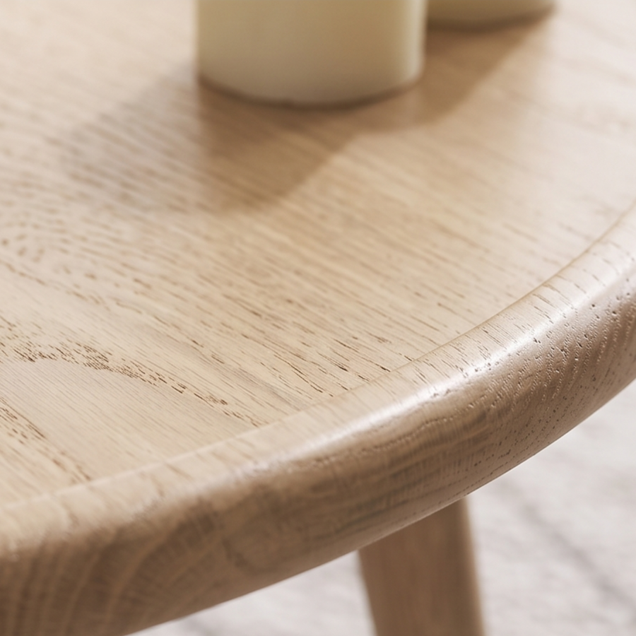 Scandinavian Light Oak Round Coffee Table