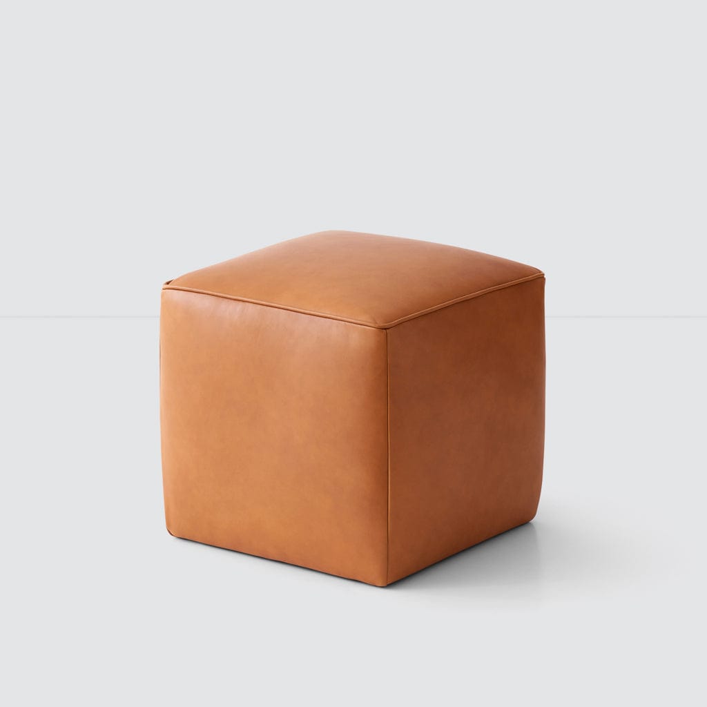Torres Square Leather Ottoman - Small