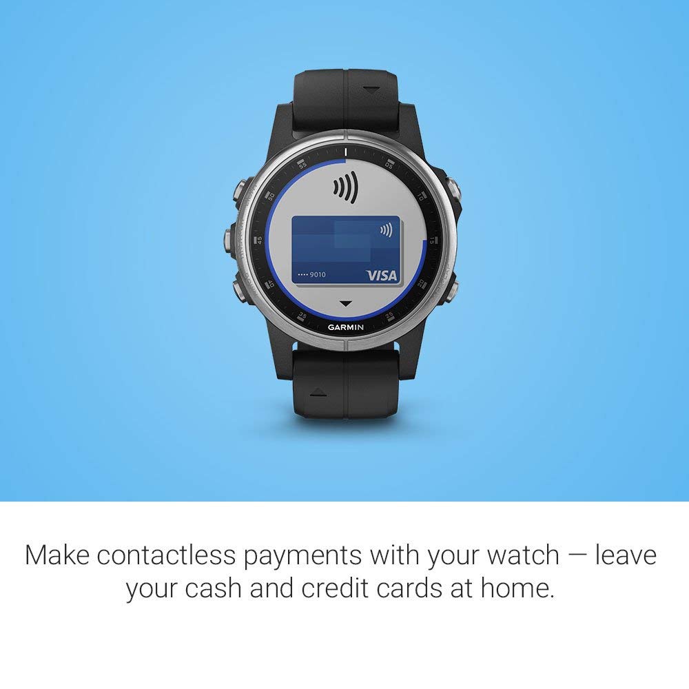 Garmin fenix 5 Plus, Premium Multisport GPS Smartwatch, Black/Silver - 010-01988-01