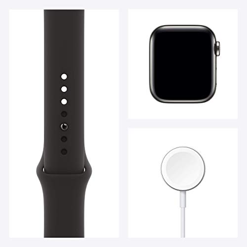 Apple Watch Series 6 40mm GPS+Cellular - Graphite Stainless Steel with Black Sport Band - M02Y3LL/A