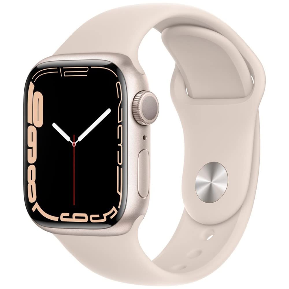 Apple Watch Series 7 (GPS + Cellular, 41mm) Starlight Aluminum Case with Starlight Sport Band - MKH83LL/A