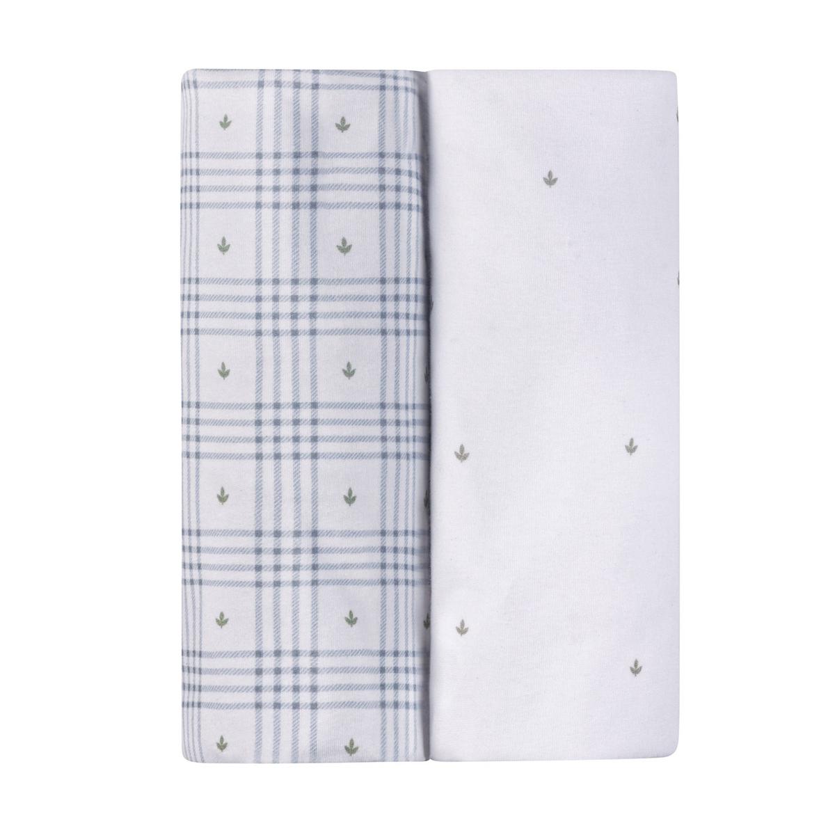 Ely's & Co. 2 Pack Waterproof Changing Pad Covers - Floral Plaid