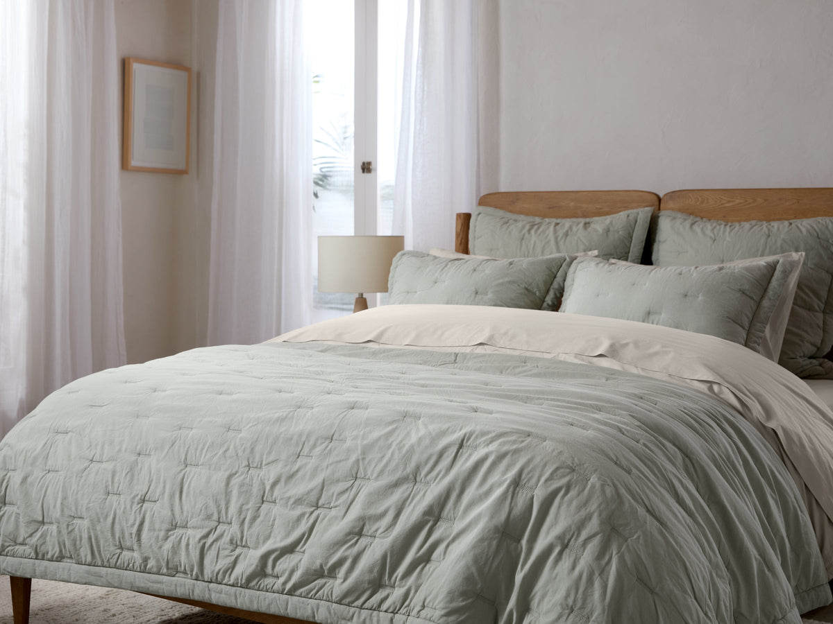 Essential Cotton Sham Set - FINAL SALE (Sage)