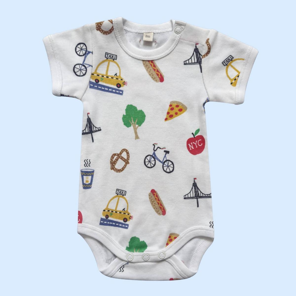Estella Organic Baby Onesie – NYC Print Gift - 0-3M