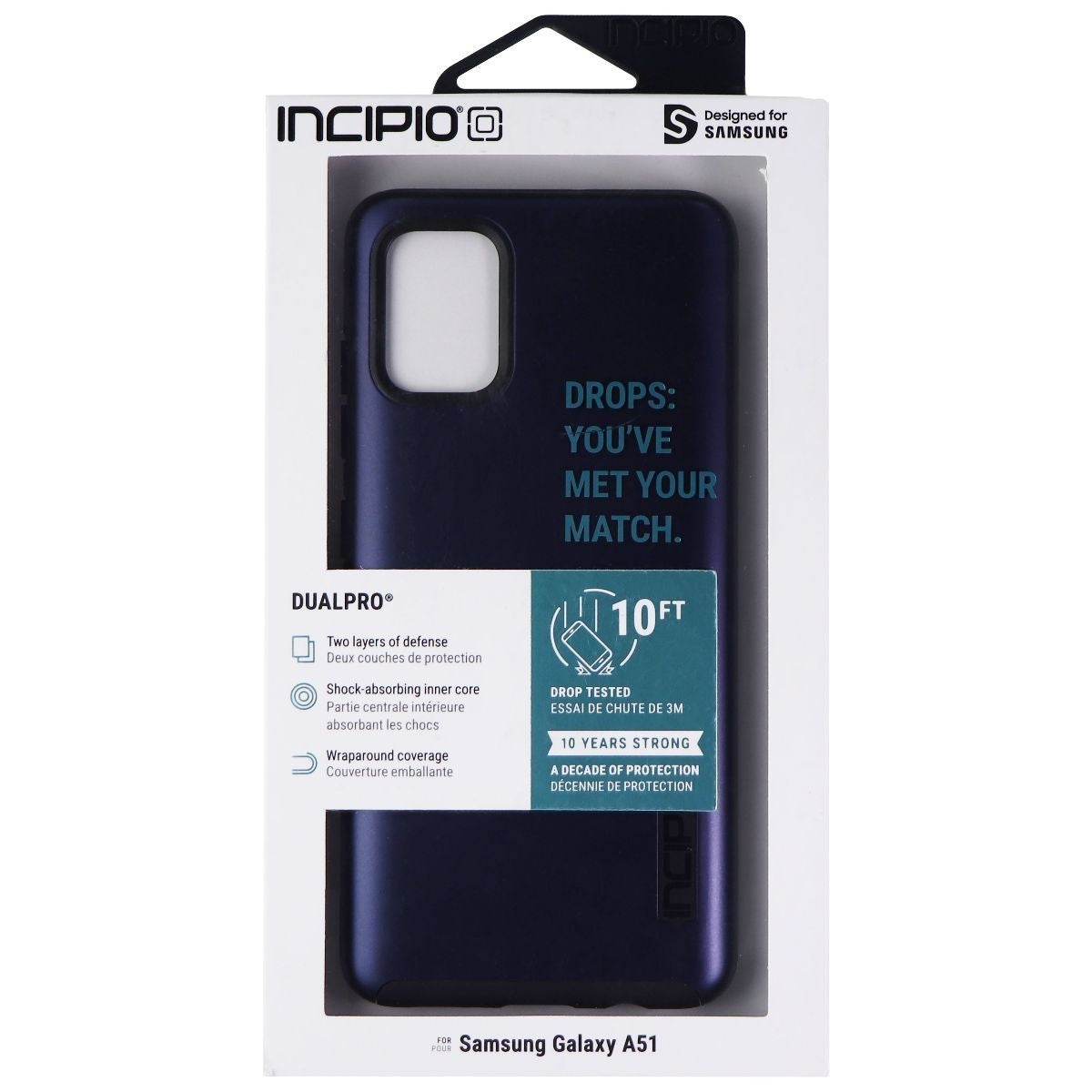 Incipio DualPro Dual Layer Case for Samsung Galaxy A51 - Midnight Blue - New