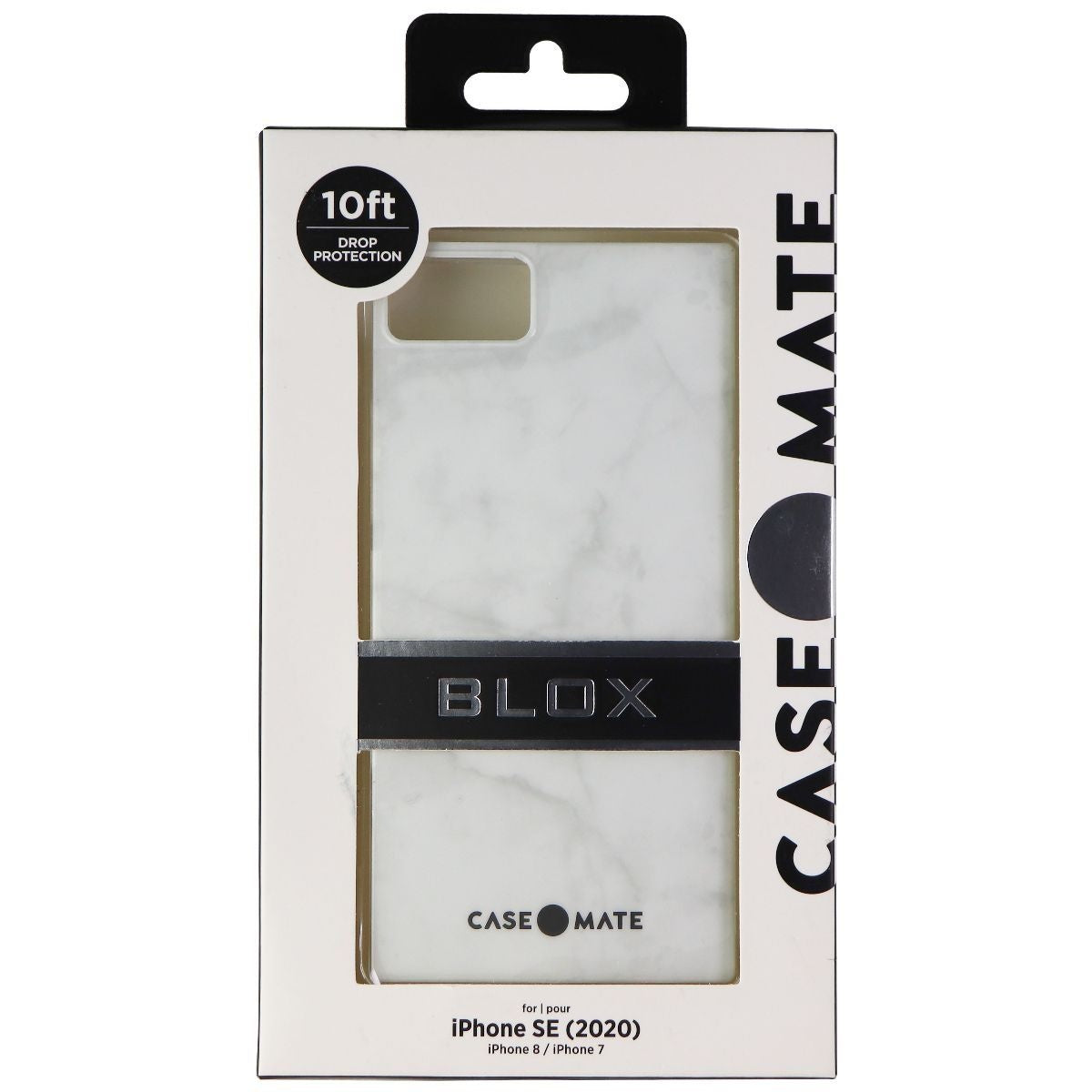 Case-Mate BLOX Series Case for Apple iPhone SE (2nd Gen) / 8 / 7 - White Marble - New