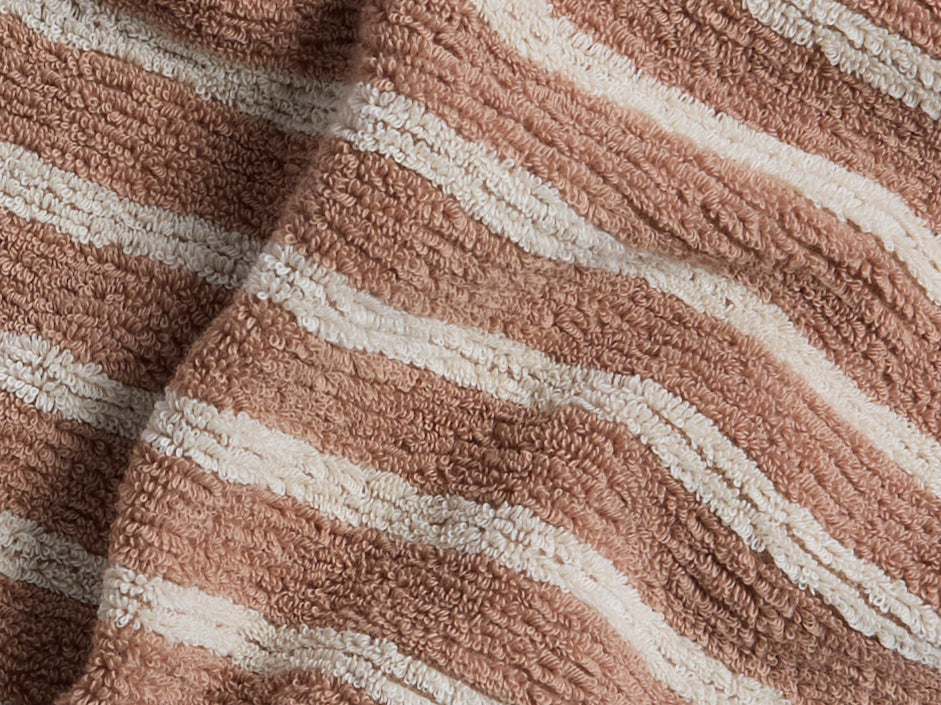 2+2 Organic Resort Stripe Bath Bundle - Adobe with Butter