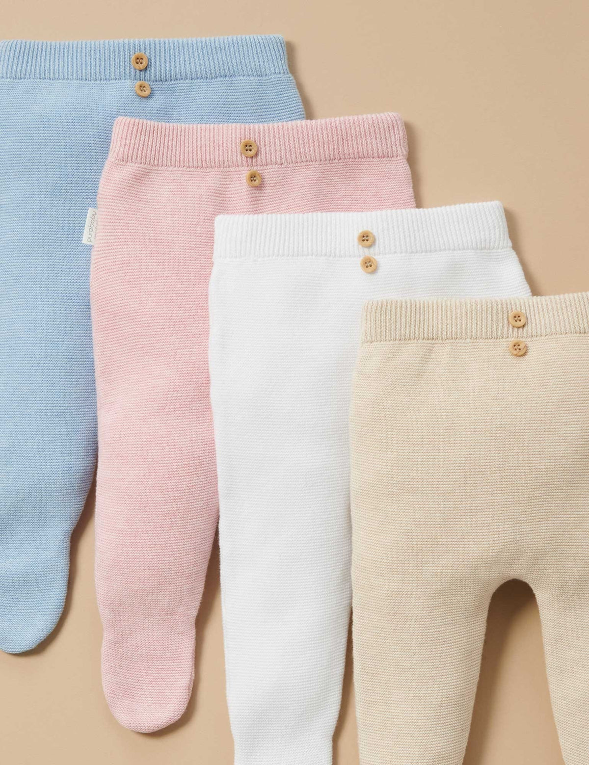 Purebaby Textured Leggings - Wheat Melange, NB