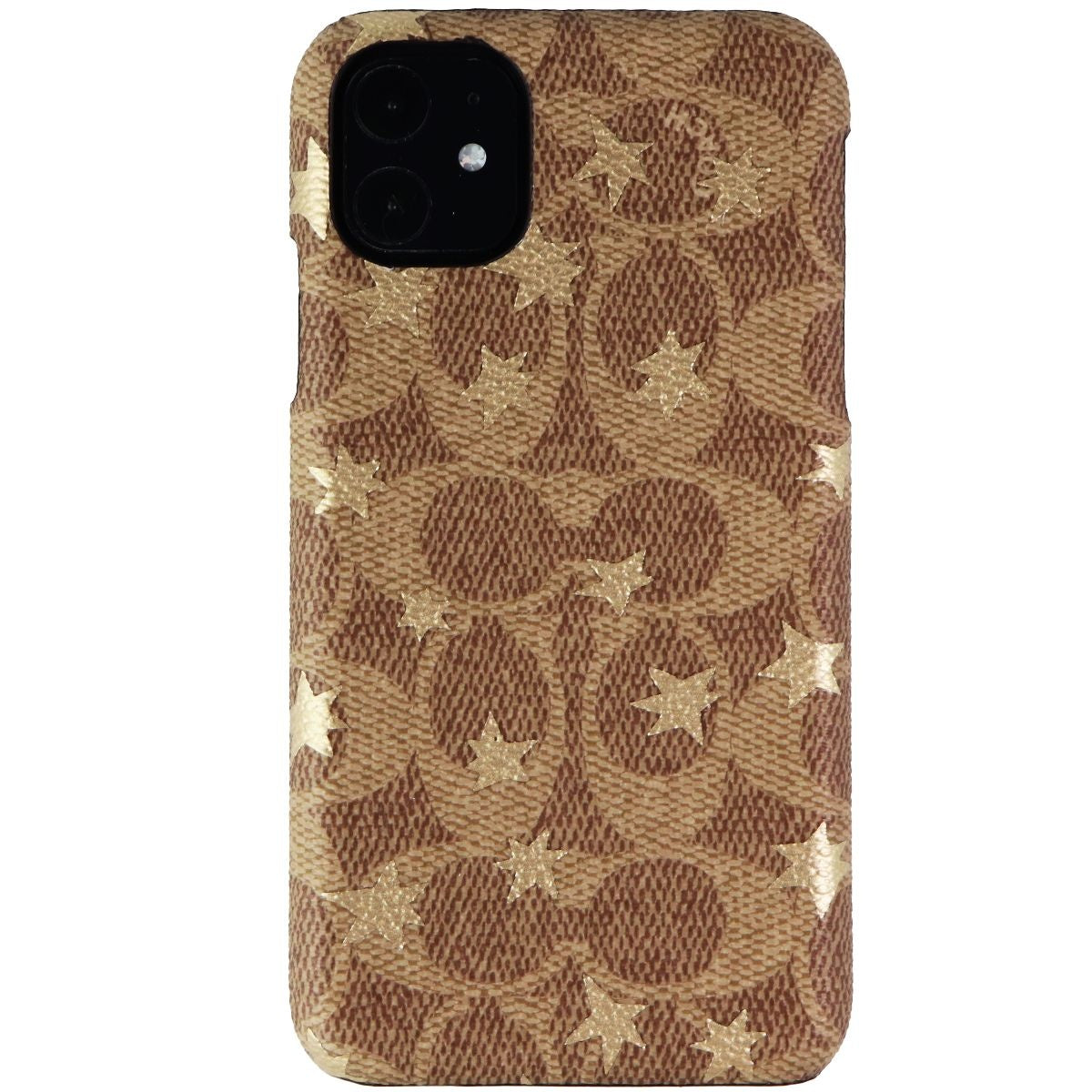 Coach Slim Wrap Case for Apple iPhone 11 Smartphones - Khaki / Gold Foil Stars - New