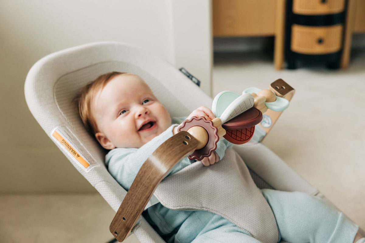 UPPAbaby Mira 3-in-1 Bouncer - Townsend Beige Soft Knit (Grey Shine /