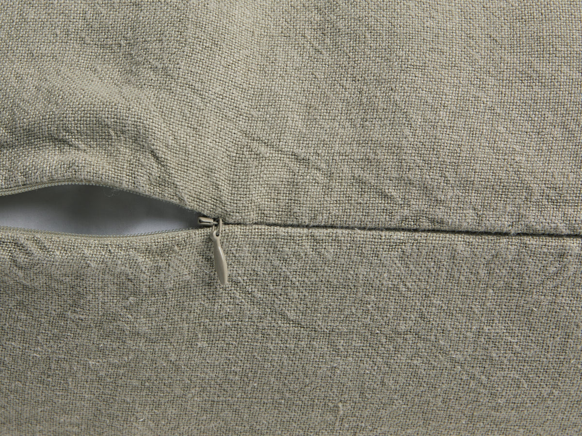 Vintage Linen Body Pillow Cover (Moss)