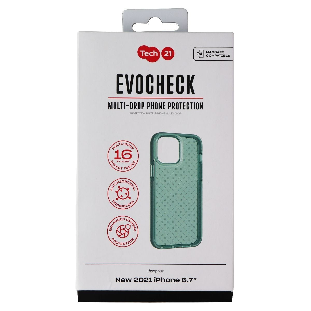 Tech21 Evo Check Series Gel Case for Apple iPhone 13 Pro Max - Sage Green - New