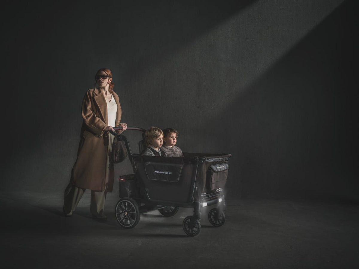 WonderFold L4 Quad (4 Seater) Stroller Wagon with Non-Electric Wheels