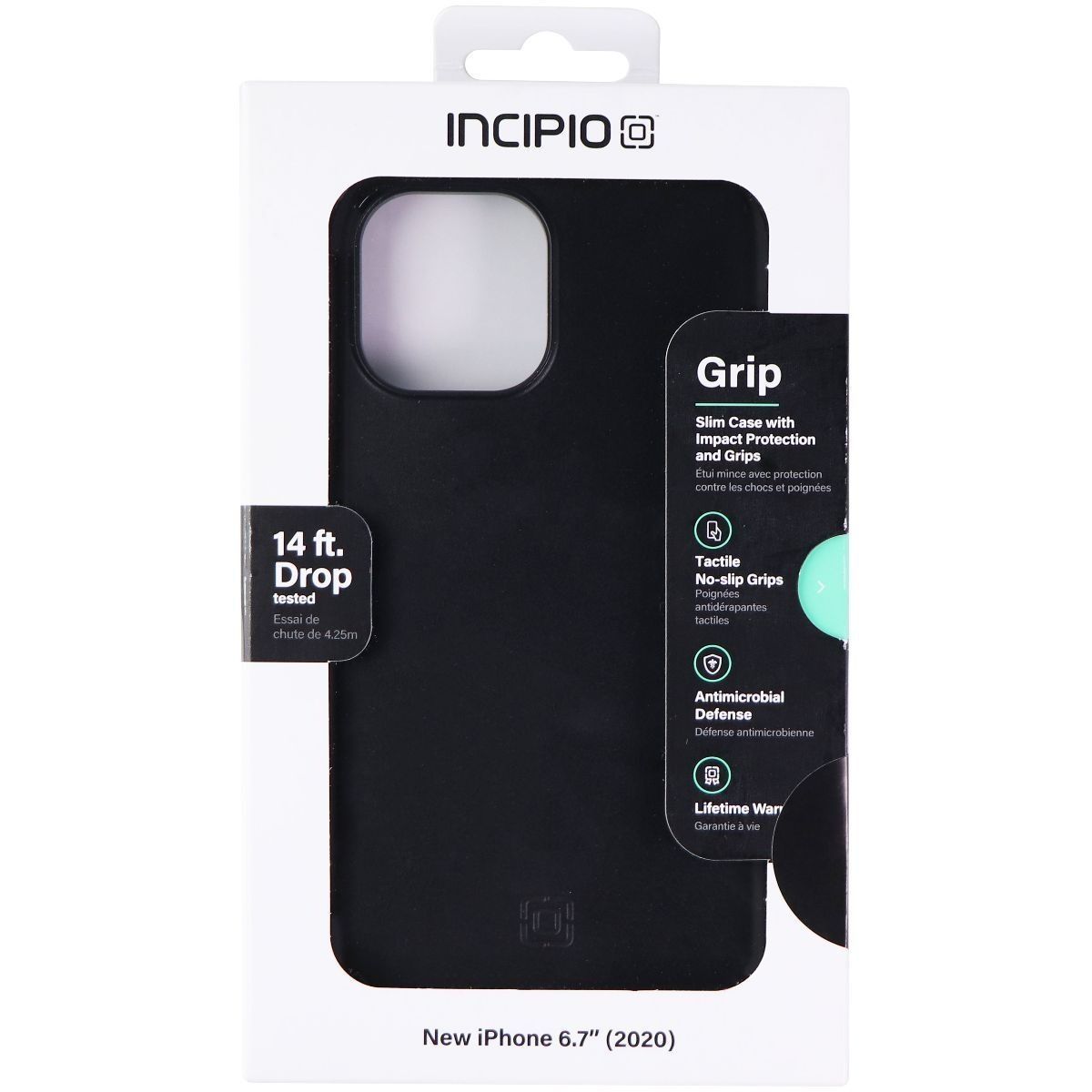 Incipio Grip Protective Case for Apple iPhone 12 Pro Max - Black - New