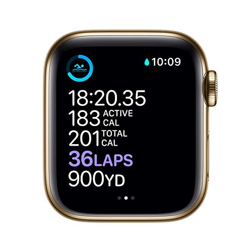 Apple Watch Series 6 (GPS + Cel) 40mm Gold SS Case with Cyprus Green Sport Band - M02W3LL/A