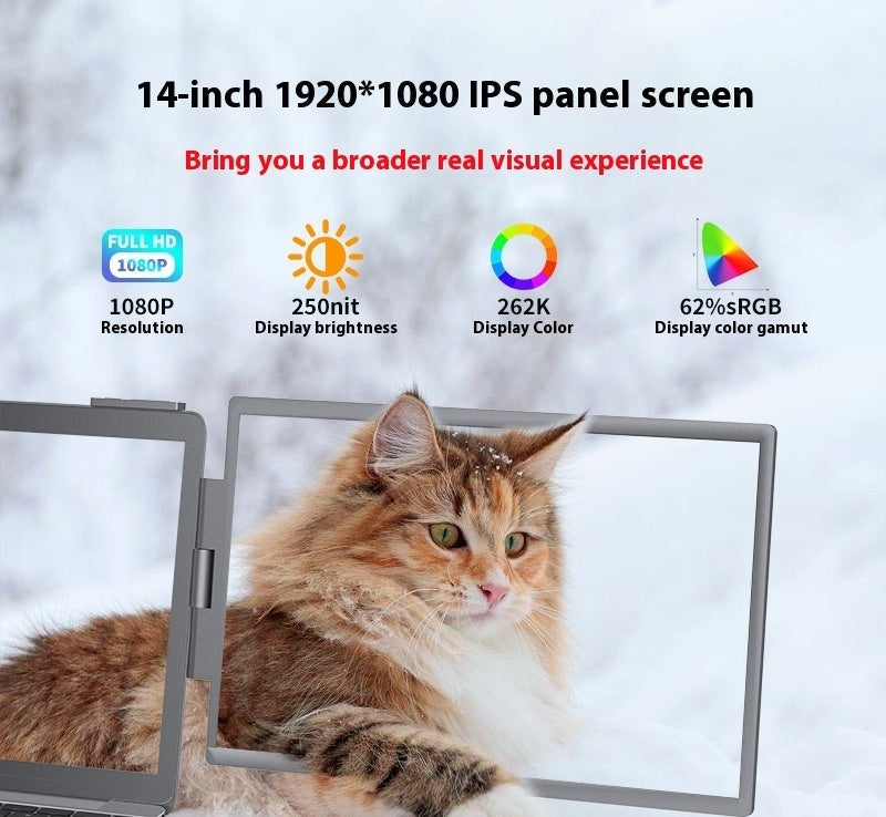 14-Inch Dual Screen Portable Monitor for Laptop