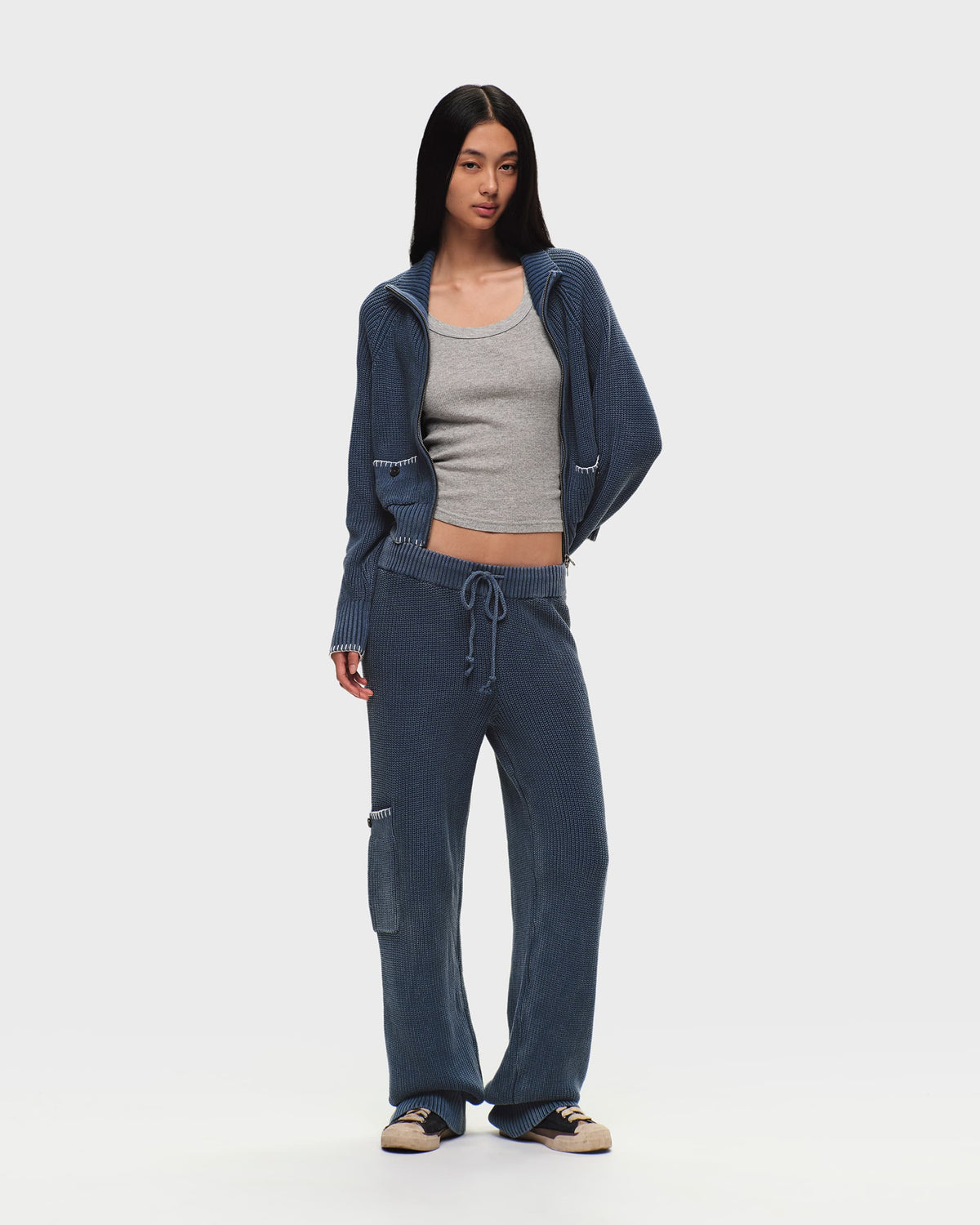 Washed Knit Cargo Pant