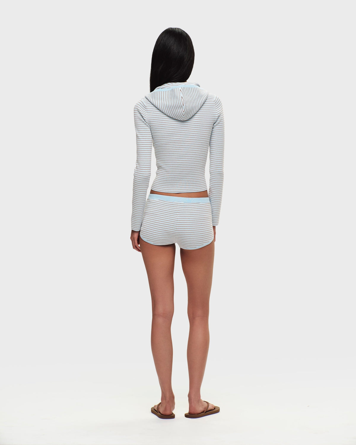 Ribbed Knit Hooded Cardigan