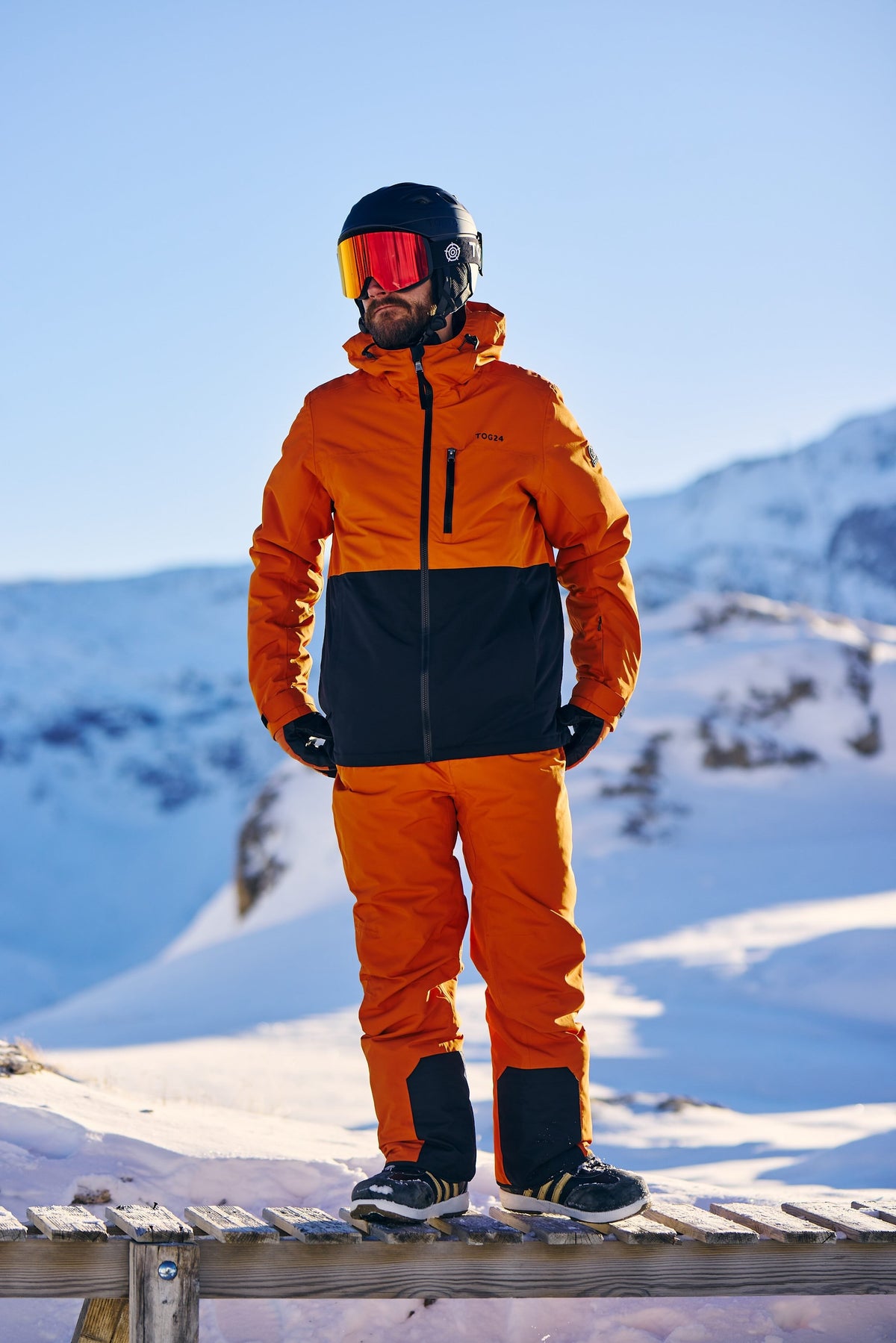 Falcon Mens Salopettes - Dark Orange