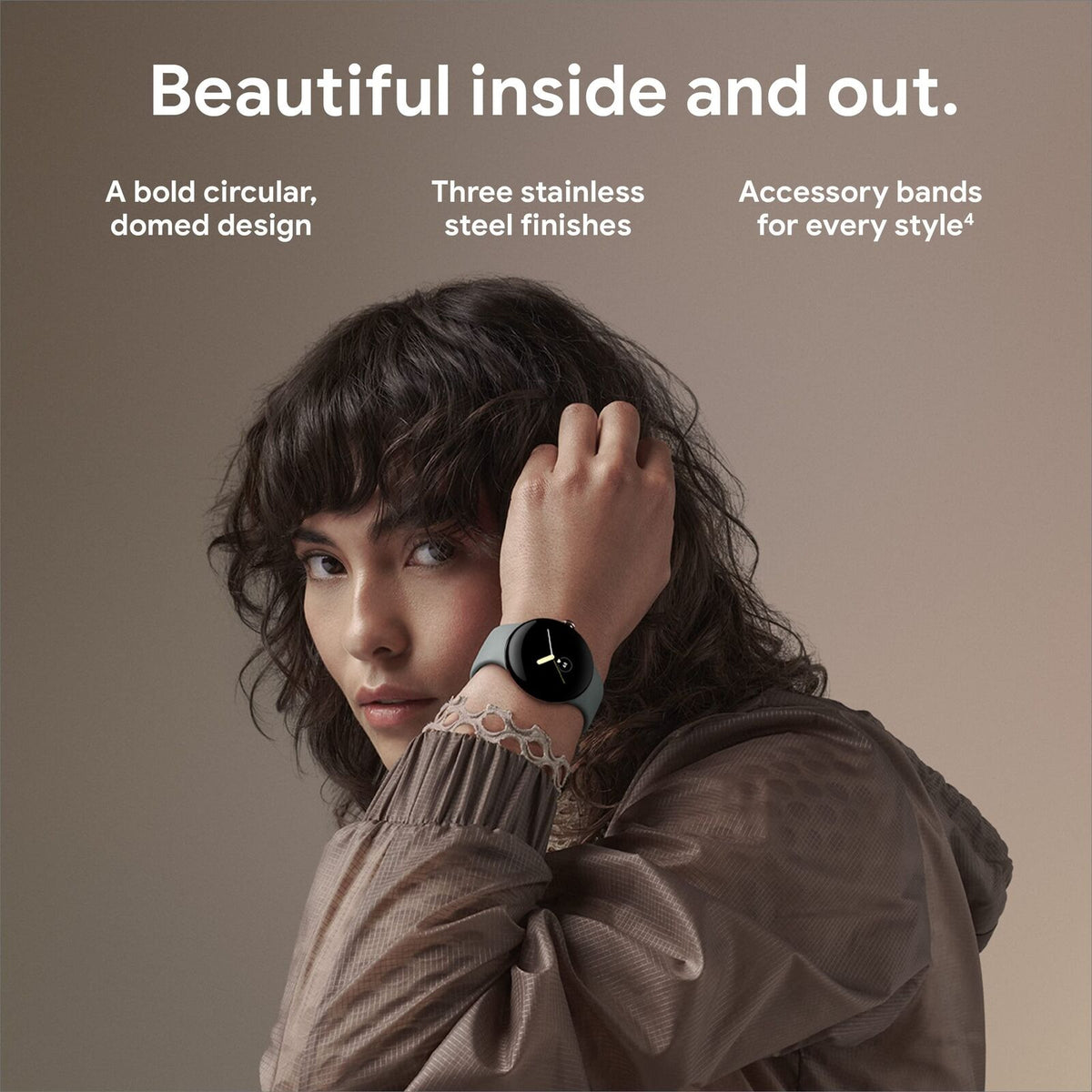 Google Pixel Watch Gold Stainless Steel Smartwatch 41mm with Hazel Active Band - Wi-Fi/Bluetooth - GA04123